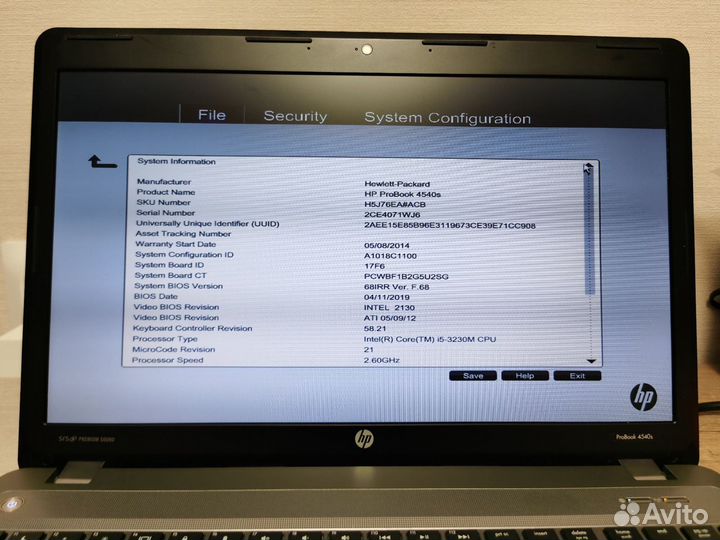 Ноутбук HP probook 4540s