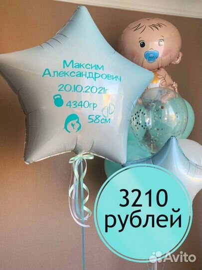 Воздушные шары на Рождение, Гелиевые шарики и шары