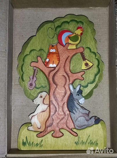 Пазл дерево бременские музыканты