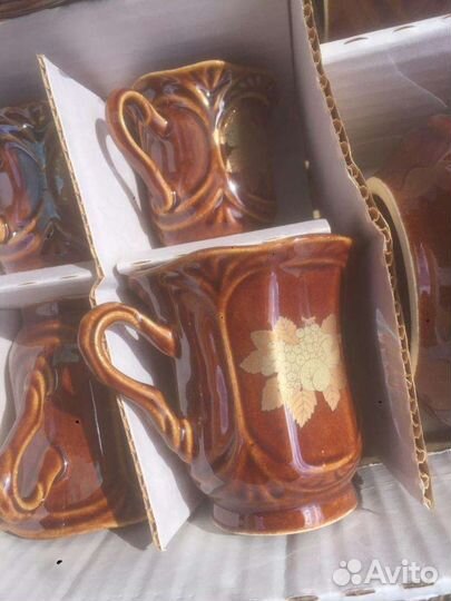 Глиняный чайно-кофейный сервиз новый
