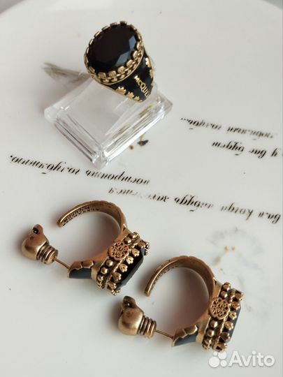 Набор серьги и кольцо Alexander McQueen