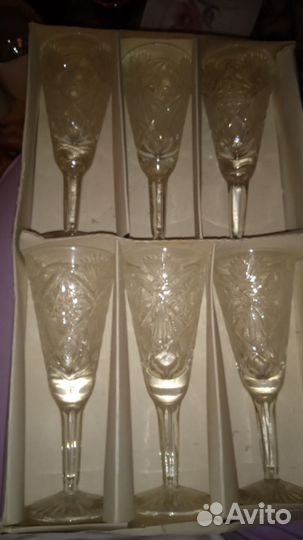 Фужеры, рюмки хрустальные