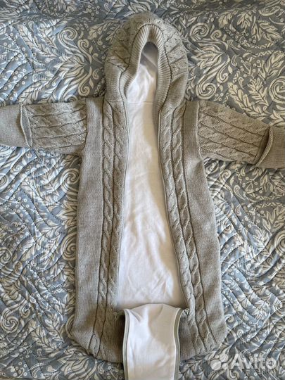 Комбинезон - конверт вязаный для новорожденных