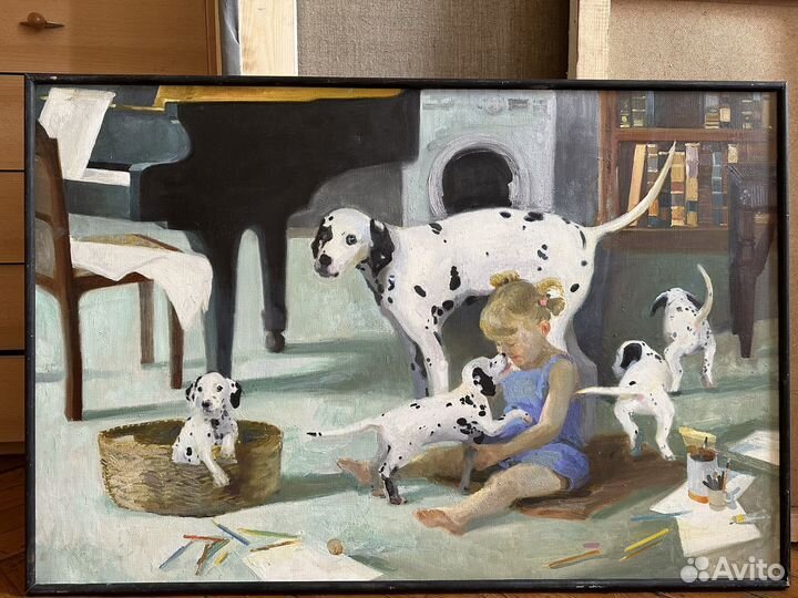 Далматинец щенок Картина маслом