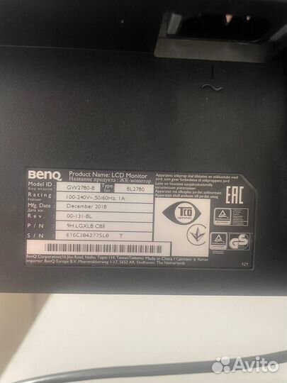 Монитор Benq ips 27