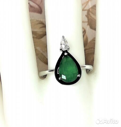 Кольца серебро хризопраз, перидот р.18,0 К200