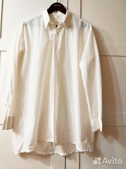 Мужская рубашка белая под шелк