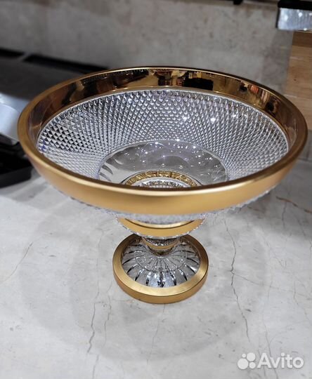 Хрустальная ваза для фруктов (фруктовница)