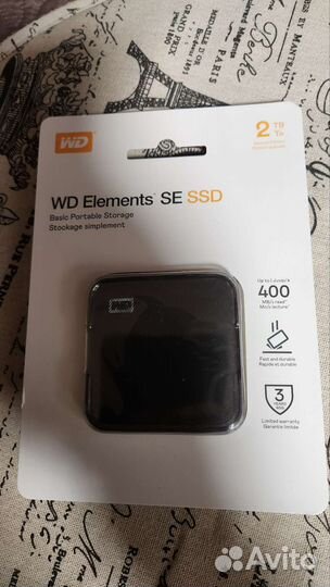 Внешний SSD WD Elements SE 2TB, USB 3.0