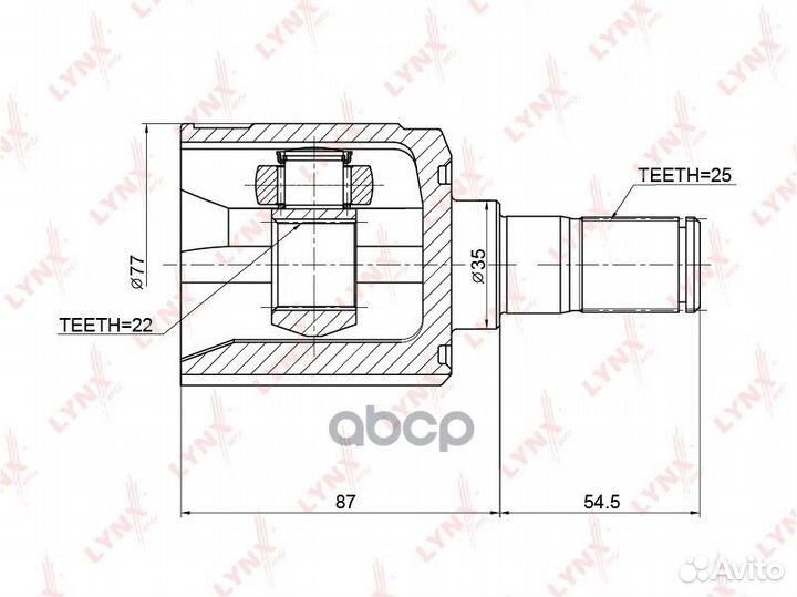 ШРУС внутренний CI-3708 lynxauto