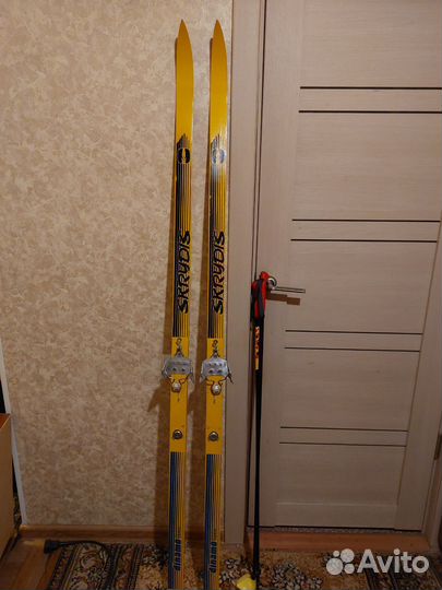 Лыжи беговые бу деревянные