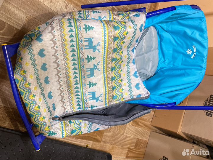 Детские санки с колесами с накидкой