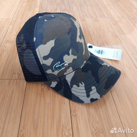 Кепка бейсболка Lacoste комуфляж с сеткой
