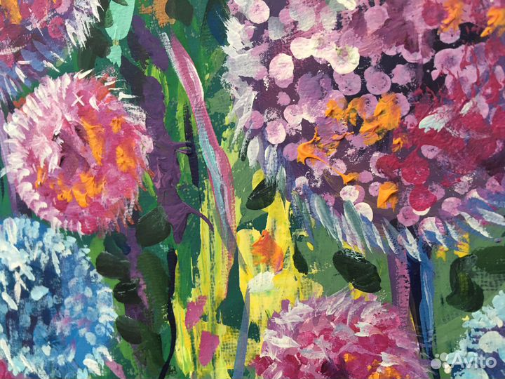 Картина с одуванчиками