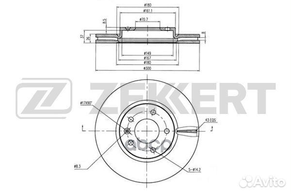 Диск торм. перед. Сhevrolet Cruze (J300/5/8) 09
