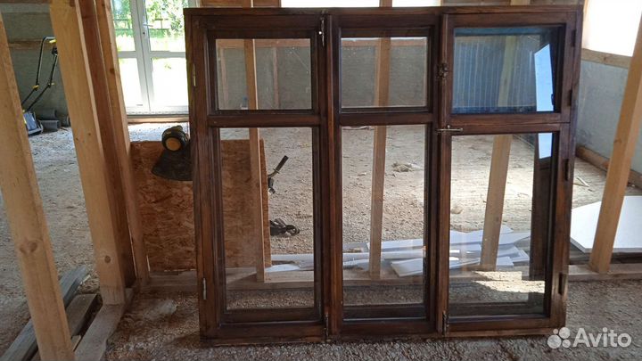 Оконный блок двойной деревянный