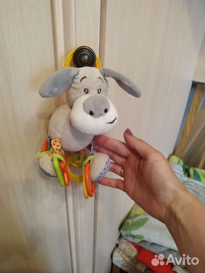 Погремушка грызунок на прищепке пакетом