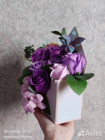 Композиция из мыльных роз