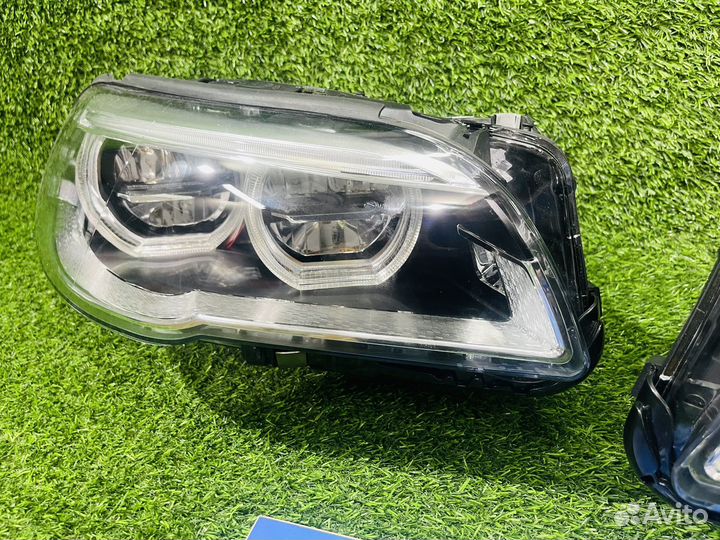 Фары переднего бампера BMW F10, LED, с блоками