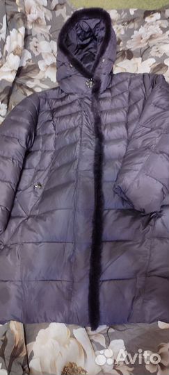 Пуховик женский длинный с капюшоном