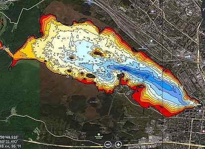 Карта глубин Екатеринбург Свердловская область