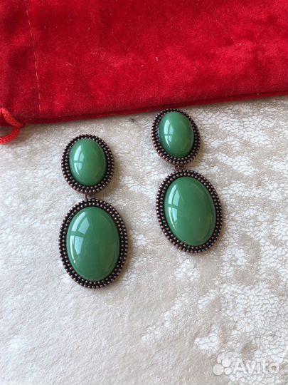 Очень красивые серьги с авантюрином