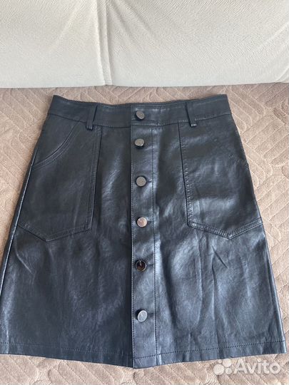Юбка кожаная