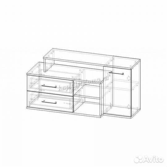Тумба Нарус тв-1 мдф (Дуб сонома/Белый глянец)