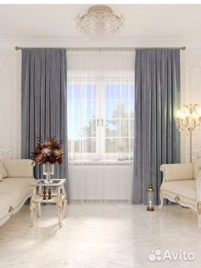 Новые шторы бархат, с подхватами 3 м на 2.7 м