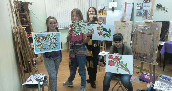 Уроки рисования в студии и online