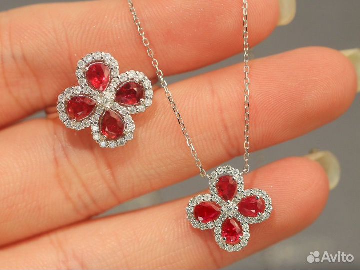 Золотой комплект кольцо и подвеска