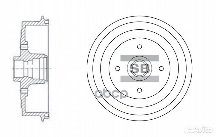 SD3036 барабан тормозной со ступицей Daewoo La