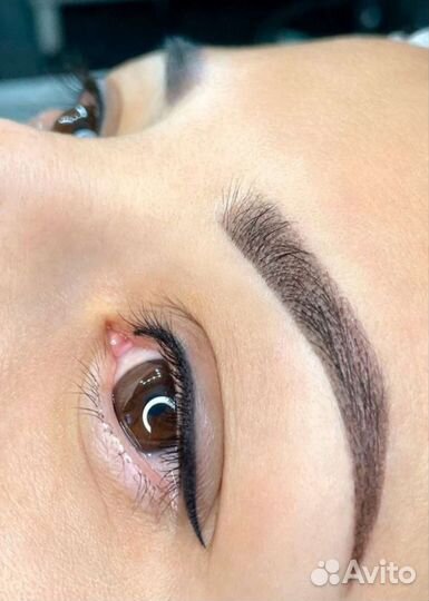 Татуаж растушёвка бровей пудровое напыление
