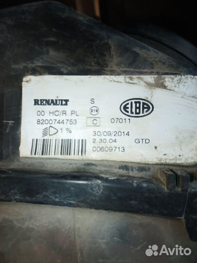 Фара renault logan largus