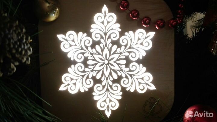 Светильник ночник снежинка