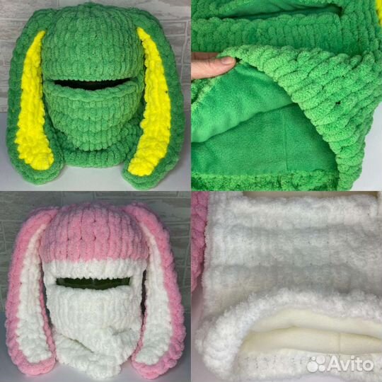 На заказ комплект балаклава с ушками + митенки
