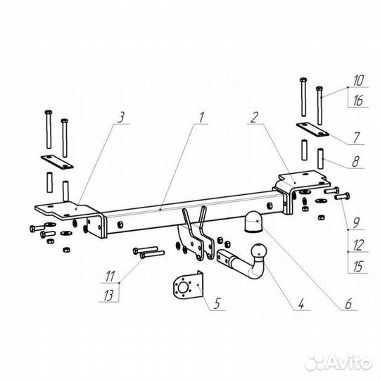 Фаркоп (новый) для Chery Tiggo 5 с 2017