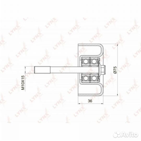 Lynxauto PB-7026 Ролик обводной приводного ремня