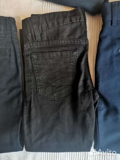 Рубашка H&M 116, брюки школьные, джинсы