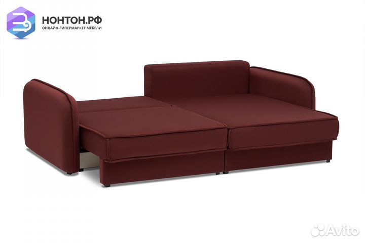 Диван угловой тик-так Антей бордовый
