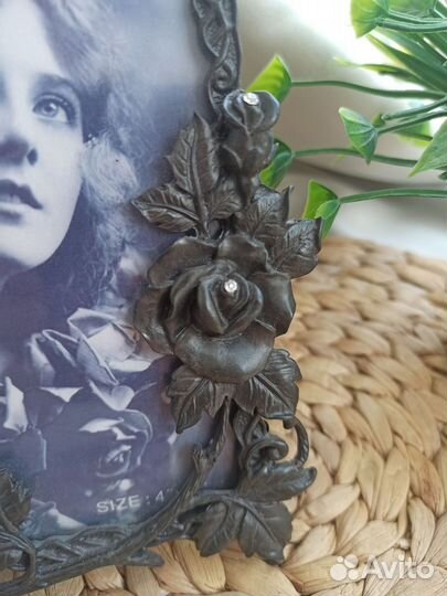 Рамки для фото винтаж металл розы 10 на 15