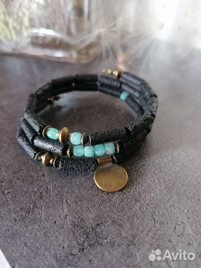 Браслет. Лава, амазонит