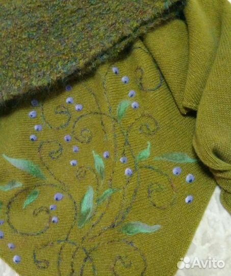 Вязанный комплект шапка и косынка