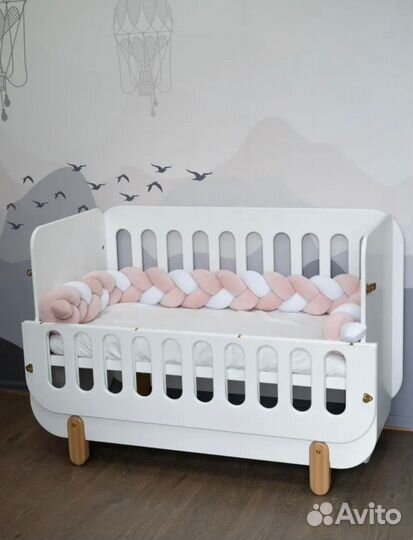Бортики в детскую кроватку косичка