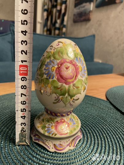 Пасхальное яйцо фарфор, гжель