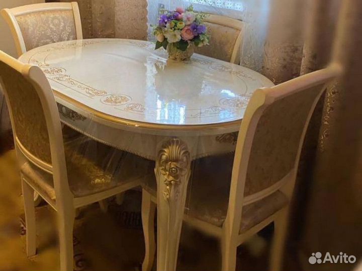 Стол кухонный Голд и стулья / Бесплатная доставка