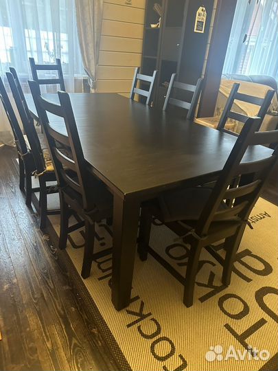 Стол со стульями IKEA и 8 стульев