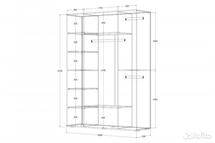 Шкаф Норден 1,6 крафт золотой