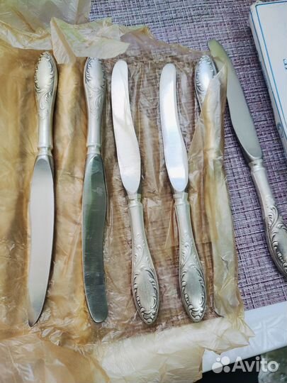 Наборы столовых и десертных ножей. Мельхиор. Люкс