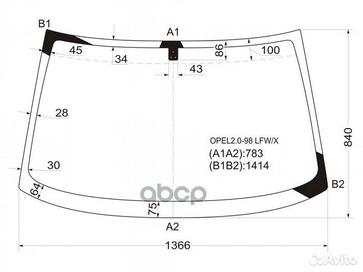 Стекло лобовое opel vectra B 4/5D 95-02 opel2.0